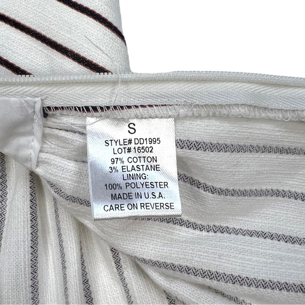 Intermix Lenny Striped Peplum Tailored Cotton Top Size S - Picture 8 of 10